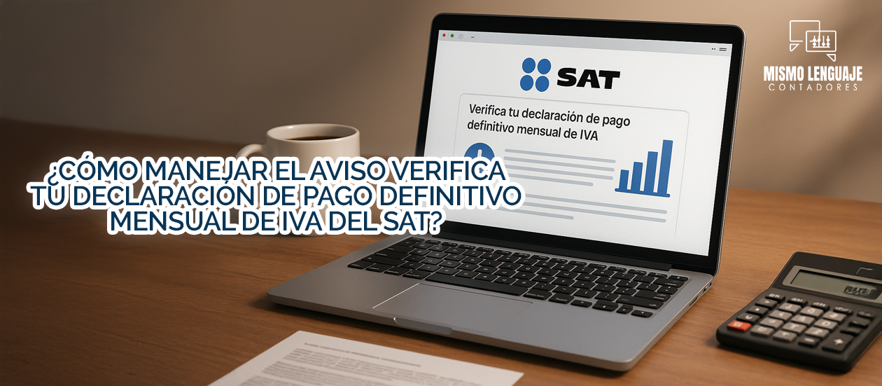 Aviso verificación de pago definitivo mensual del SAT